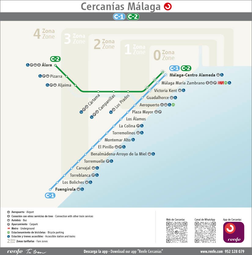 Plano informativo de Cercanías Málaga