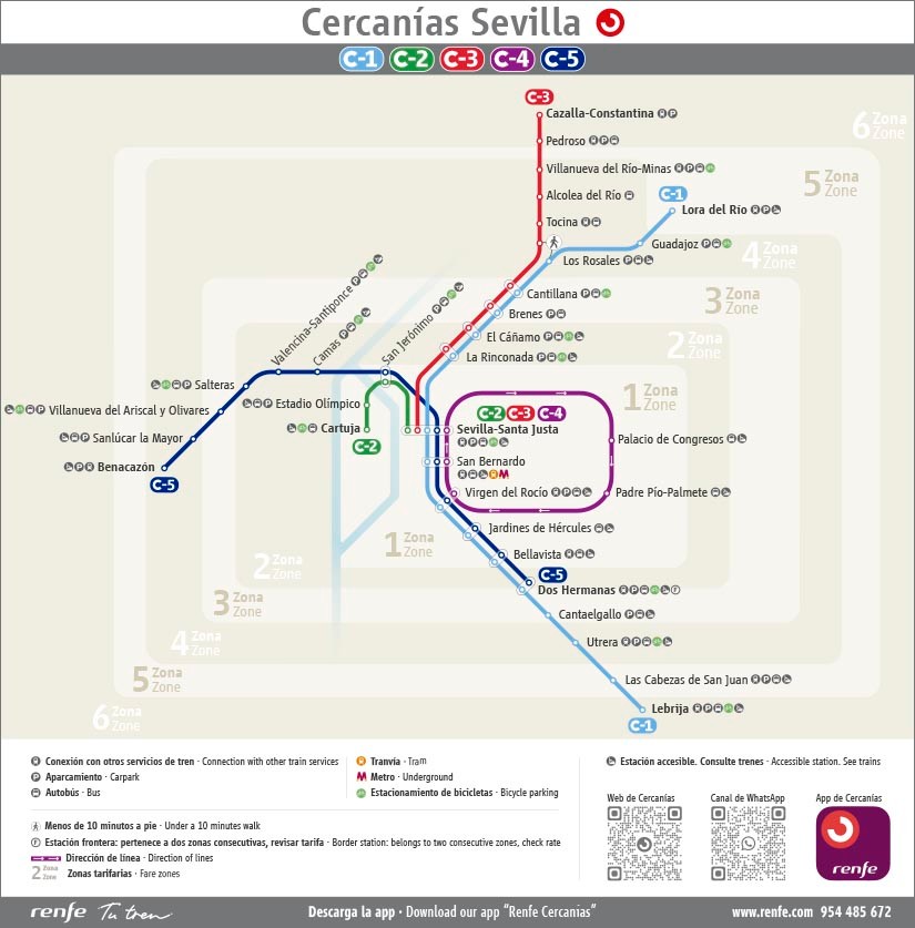 Plano informativo de Cercanías Sevilla