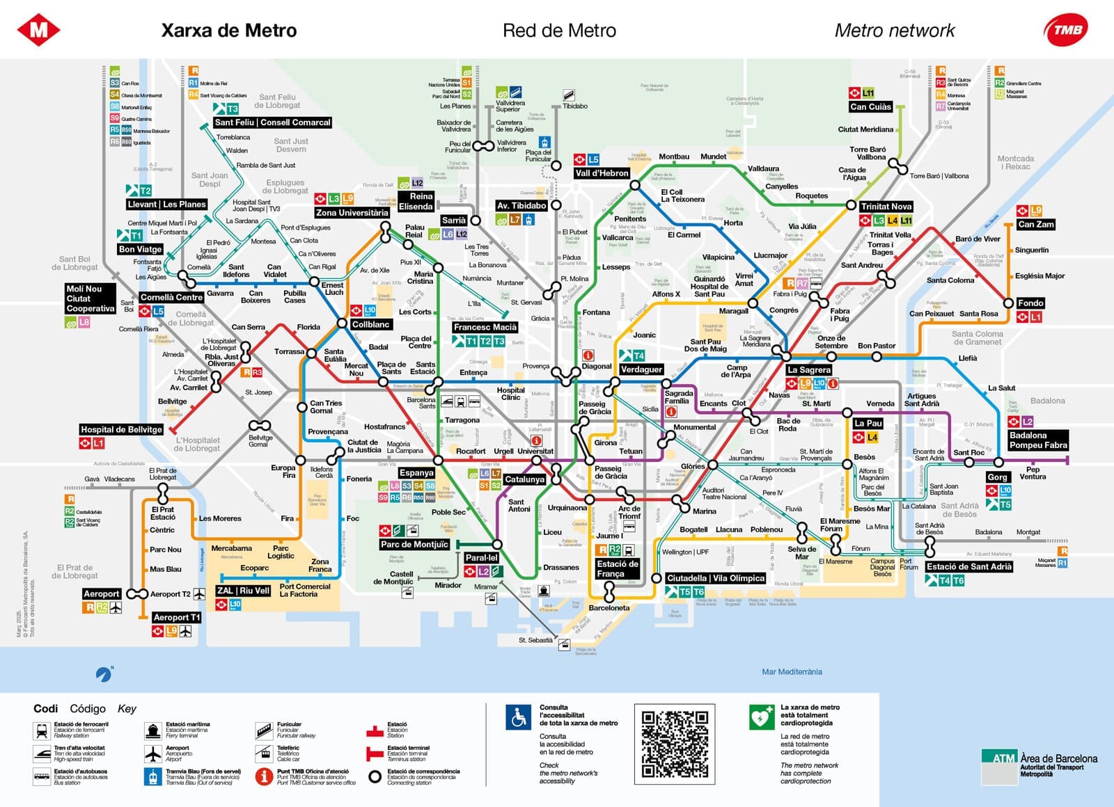 Mapa informativo del Metro de Barcelona