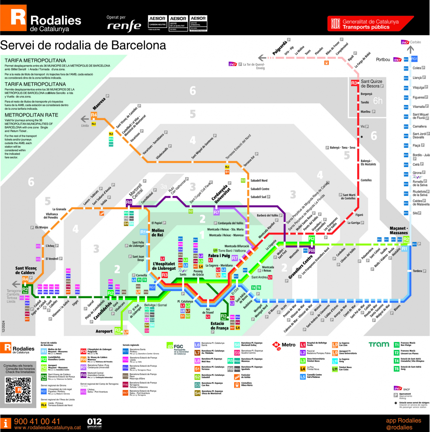 Plano informativo de Cercanías de Barcelona