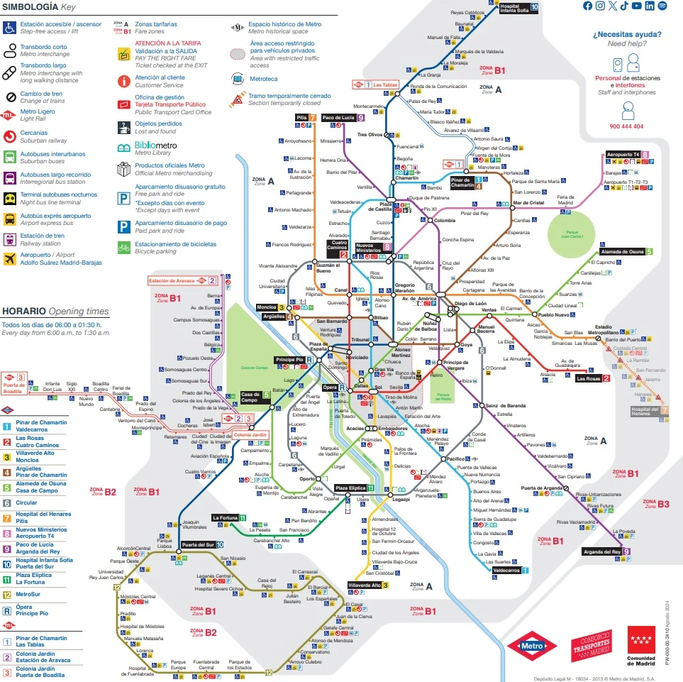 Plano de Metro de Madrid